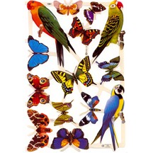 Colorful Parrot & Butterfly Scraps ~ England